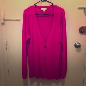 F21 Plus Hot Neon Pink Long Cardigan 1X